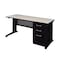 Fusion Fusion Single Pedestal Desks, 24 D X 29 H, 72 W X Wood, Metal MSP7224PL - alternate 1